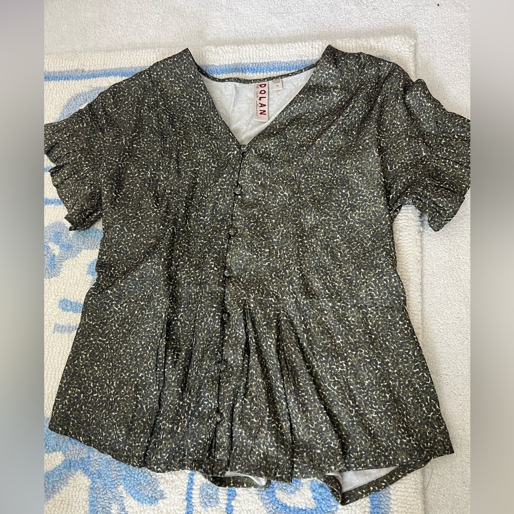 Green silk top